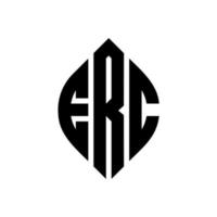 erc cirkel bokstavslogotyp design med cirkel och ellipsform. erc ellips bokstäver med typografisk stil. de tre initialerna bildar en cirkellogotyp. erc cirkel emblem abstrakt monogram brev märke vektor. vektor