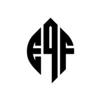 eqf-Kreisbuchstaben-Logo-Design mit Kreis- und Ellipsenform. eqf Ellipsenbuchstaben mit typografischem Stil. Die drei Initialen bilden ein Kreislogo. eqf-Kreis-Emblem abstrakter Monogramm-Buchstaben-Markierungsvektor. vektor