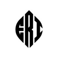 Eri-Kreis-Buchstaben-Logo-Design mit Kreis- und Ellipsenform. eri ellipsenbuchstaben mit typografischem stil. Die drei Initialen bilden ein Kreislogo. Eri-Kreis-Emblem abstrakter Monogramm-Buchstaben-Markenvektor. vektor