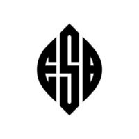 esb-Kreisbuchstaben-Logo-Design mit Kreis- und Ellipsenform. esb ellipsenbuchstaben mit typografischem stil. Die drei Initialen bilden ein Kreislogo. esb-Kreis-Emblem abstrakter Monogramm-Buchstaben-Markenvektor. vektor