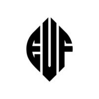 evf cirkelbokstavslogotypdesign med cirkel- och ellipsform. evf ellipsbokstäver med typografisk stil. de tre initialerna bildar en cirkellogotyp. evf cirkel emblem abstrakt monogram bokstav märke vektor. vektor