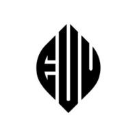 euv-Kreisbuchstaben-Logo-Design mit Kreis- und Ellipsenform. euv-ellipsenbuchstaben mit typografischem stil. Die drei Initialen bilden ein Kreislogo. euv-Kreis-Emblem abstrakter Monogramm-Buchstaben-Markierungsvektor. vektor
