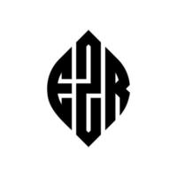 ezr-Kreisbuchstaben-Logo-Design mit Kreis- und Ellipsenform. ezr ellipsenbuchstaben mit typografischem stil. Die drei Initialen bilden ein Kreislogo. ezr-Kreis-Emblem abstrakter Monogramm-Buchstaben-Markierungsvektor. vektor