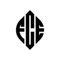 fce cirkel bokstavslogotyp design med cirkel och ellipsform. fce ellips bokstäver med typografisk stil. de tre initialerna bildar en cirkellogotyp. fce cirkel emblem abstrakt monogram bokstaven märke vektor. vektor