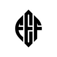 fef-Kreisbuchstabe-Logo-Design mit Kreis- und Ellipsenform. fef Ellipsenbuchstaben mit typografischem Stil. Die drei Initialen bilden ein Kreislogo. fef Kreisemblem abstrakter Monogramm-Buchstabenmarkierungsvektor. vektor