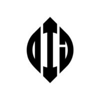 dij-Kreis-Buchstaben-Logo-Design mit Kreis- und Ellipsenform. Dij-Ellipsenbuchstaben mit typografischem Stil. Die drei Initialen bilden ein Kreislogo. Dij-Kreis-Emblem abstrakter Monogramm-Buchstaben-Markierungsvektor. vektor