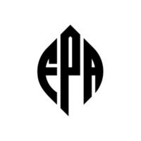 fpa-Kreisbuchstaben-Logo-Design mit Kreis- und Ellipsenform. fpa-ellipsenbuchstaben mit typografischem stil. Die drei Initialen bilden ein Kreislogo. fpa-Kreis-Emblem abstrakter Monogramm-Buchstaben-Markenvektor. vektor