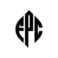 fpc cirkelbokstavslogotypdesign med cirkel och ellipsform. fpc ellipsbokstäver med typografisk stil. de tre initialerna bildar en cirkellogotyp. fpc cirkel emblem abstrakt monogram bokstav märke vektor. vektor