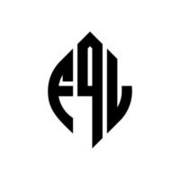 fql cirkelbokstavslogotypdesign med cirkel- och ellipsform. fql ellipsbokstäver med typografisk stil. de tre initialerna bildar en cirkellogotyp. fql cirkel emblem abstrakt monogram brev märke vektor. vektor