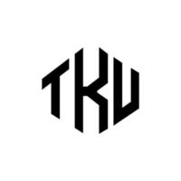 tku-Brief-Logo-Design mit Polygonform. tku-polygon- und würfelform-logo-design. tku Sechseck-Vektor-Logo-Vorlage in weißen und schwarzen Farben. tku-monogramm, geschäfts- und immobilienlogo. vektor