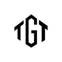 tgt-Buchstaben-Logo-Design mit Polygonform. tgt-Polygon- und Würfelform-Logo-Design. tgt Sechseck-Vektor-Logo-Vorlage in weißen und schwarzen Farben. tgt-monogramm, geschäfts- und immobilienlogo. vektor