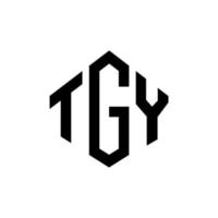 tgy-Buchstaben-Logo-Design mit Polygonform. tgy Polygon- und Würfelform-Logo-Design. tgy Sechseck-Vektor-Logo-Vorlage in weißen und schwarzen Farben. tgy monogramm, geschäfts- und immobilienlogo. vektor