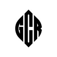 gcr-Kreisbuchstaben-Logo-Design mit Kreis- und Ellipsenform. gcr-ellipsenbuchstaben mit typografischem stil. Die drei Initialen bilden ein Kreislogo. gcr-Kreis-Emblem abstrakter Monogramm-Buchstaben-Markierungsvektor. vektor