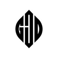 Gjo-Kreis-Buchstaben-Logo-Design mit Kreis- und Ellipsenform. Gjo-Ellipsenbuchstaben mit typografischem Stil. Die drei Initialen bilden ein Kreislogo. Gjo-Kreis-Emblem abstrakter Monogramm-Buchstaben-Markenvektor. vektor