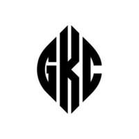 gkc-Kreisbuchstaben-Logo-Design mit Kreis- und Ellipsenform. gkc Ellipsenbuchstaben mit typografischem Stil. Die drei Initialen bilden ein Kreislogo. gkc-Kreis-Emblem abstrakter Monogramm-Buchstaben-Markierungsvektor. vektor