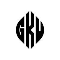 gkv cirkel bokstavslogotyp design med cirkel och ellipsform. gkv ellipsbokstäver med typografisk stil. de tre initialerna bildar en cirkellogotyp. gkv cirkel emblem abstrakt monogram bokstav märke vektor. vektor