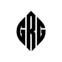 grg-Kreis-Buchstaben-Logo-Design mit Kreis- und Ellipsenform. Grg Ellipsenbuchstaben mit typografischem Stil. Die drei Initialen bilden ein Kreislogo. grg Kreisemblem abstrakter Monogramm-Buchstabenmarkierungsvektor. vektor