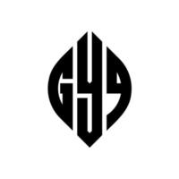 gyq-Kreis-Buchstaben-Logo-Design mit Kreis- und Ellipsenform. gyq-ellipsenbuchstaben mit typografischem stil. Die drei Initialen bilden ein Kreislogo. gyq-Kreis-Emblem abstrakter Monogramm-Buchstaben-Markierungsvektor. vektor