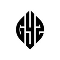 gyz-Kreis-Buchstaben-Logo-Design mit Kreis- und Ellipsenform. gyz-ellipsenbuchstaben mit typografischem stil. Die drei Initialen bilden ein Kreislogo. gyz-Kreis-Emblem abstrakter Monogramm-Buchstaben-Markierungsvektor. vektor