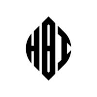 hbi cirkelbokstavslogotypdesign med cirkel och ellipsform. hbi ellipsbokstäver med typografisk stil. de tre initialerna bildar en cirkellogotyp. hbi cirkel emblem abstrakt monogram brev märke vektor. vektor