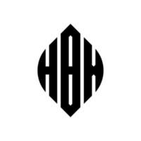 hbx cirkel bokstavslogotyp design med cirkel och ellipsform. hbx ellipsbokstäver med typografisk stil. de tre initialerna bildar en cirkellogotyp. hbx cirkel emblem abstrakt monogram bokstaven märke vektor. vektor