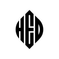 heo cirkel bokstavslogotyp design med cirkel och ellipsform. heo ellips bokstäver med typografisk stil. de tre initialerna bildar en cirkellogotyp. heo cirkel emblem abstrakt monogram bokstav märke vektor. vektor