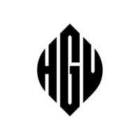 Hgv-Kreisbuchstaben-Logo-Design mit Kreis- und Ellipsenform. hgv-ellipsenbuchstaben mit typografischem stil. Die drei Initialen bilden ein Kreislogo. Hgv-Kreis-Emblem abstrakter Monogramm-Buchstaben-Markierungsvektor. vektor