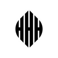 hhh Kreisbuchstabe-Logo-Design mit Kreis- und Ellipsenform. hhh Ellipsenbuchstaben mit typografischem Stil. Die drei Initialen bilden ein Kreislogo. hhh Kreisemblem abstrakter Monogramm-Buchstabenmarkierungsvektor. vektor