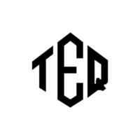 teq-Buchstaben-Logo-Design mit Polygonform. teq Polygon- und Würfelform-Logo-Design. teq Sechseck-Vektor-Logo-Vorlage in weißen und schwarzen Farben. teq-Monogramm, Geschäfts- und Immobilienlogo. vektor