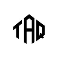 taq brev logotyp design med polygon form. taq polygon och kubform logotypdesign. taq hexagon vektor logotyp mall vita och svarta färger. taq monogram, affärs- och fastighetslogotyp.