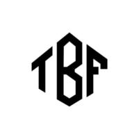 tbf brev logotyp design med polygon form. tbf polygon och kub form logotyp design. tbf hexagon vektor logotyp mall vita och svarta färger. tbf-monogram, affärs- och fastighetslogotyp.