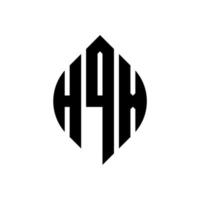 hqx-Kreisbuchstaben-Logo-Design mit Kreis- und Ellipsenform. hqx Ellipsenbuchstaben mit typografischem Stil. Die drei Initialen bilden ein Kreislogo. hqx Kreisemblem abstrakter Monogramm-Buchstabenmarkierungsvektor. vektor