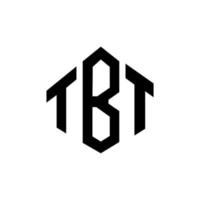 tbt brev logotyp design med polygon form. tbt polygon och kubform logotypdesign. tbt hexagon vektor logotyp mall vita och svarta färger. tbt-monogram, affärs- och fastighetslogotyp.