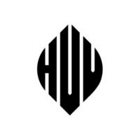 Hvv-Kreisbuchstaben-Logo-Design mit Kreis- und Ellipsenform. hvv ellipsenbuchstaben mit typografischem stil. Die drei Initialen bilden ein Kreislogo. hvv-Kreis-Emblem abstrakter Monogramm-Buchstaben-Markenvektor. vektor