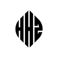 hxz-Kreisbuchstaben-Logo-Design mit Kreis- und Ellipsenform. hxz Ellipsenbuchstaben mit typografischem Stil. Die drei Initialen bilden ein Kreislogo. hxz Kreisemblem abstrakter Monogramm-Buchstabenmarkierungsvektor. vektor