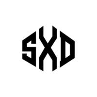 sxd-Buchstaben-Logo-Design mit Polygonform. sxd Polygon- und Würfelform-Logo-Design. sxd Sechseck-Vektor-Logo-Vorlage in weißen und schwarzen Farben. sxd-monogramm, geschäfts- und immobilienlogo. vektor