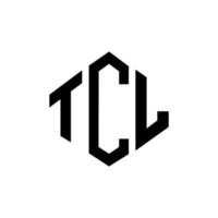 tcl bokstavslogotypdesign med polygonform. tcl polygon och kubform logotypdesign. tcl hexagon vektor logotyp mall vita och svarta färger. tcl monogram, affärs- och fastighetslogotyp.