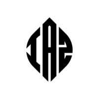 iaz-Kreisbuchstaben-Logo-Design mit Kreis- und Ellipsenform. iaz ellipsenbuchstaben mit typografischem stil. Die drei Initialen bilden ein Kreislogo. iaz-Kreis-Emblem abstrakter Monogramm-Buchstaben-Markierungsvektor. vektor