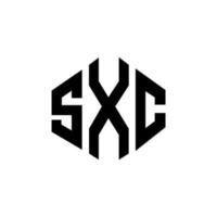 sxc bokstavslogotypdesign med polygonform. sxc polygon och kubform logotypdesign. sxc hexagon vektor logotyp mall vita och svarta färger. sxc monogram, affärs- och fastighetslogotyp.