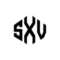 sxv-Buchstaben-Logo-Design mit Polygonform. sxv Polygon- und Würfelform-Logo-Design. sxv Sechseck-Vektor-Logo-Vorlage in weißen und schwarzen Farben. sxv-monogramm, geschäfts- und immobilienlogo. vektor