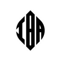 iba-Kreisbuchstaben-Logo-Design mit Kreis- und Ellipsenform. iba-Ellipsenbuchstaben mit typografischem Stil. Die drei Initialen bilden ein Kreislogo. iba-Kreis-Emblem abstrakter Monogramm-Buchstaben-Markierungsvektor. vektor