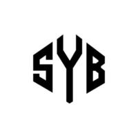 syb bokstav logotyp design med polygon form. syb polygon och kub form logotyp design. syb hexagon vektor logotyp mall vita och svarta färger. syb monogram, affärs- och fastighetslogotyp.