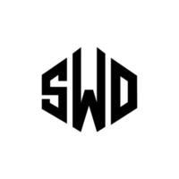 swo-Buchstaben-Logo-Design mit Polygonform. swo Logo-Design in Polygon- und Würfelform. swo Sechseck-Vektor-Logo-Vorlage in weißen und schwarzen Farben. swo monogramm, geschäfts- und immobilienlogo. vektor