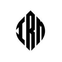 irm-Kreis-Buchstaben-Logo-Design mit Kreis- und Ellipsenform. irm ellipsenbuchstaben mit typografischem stil. Die drei Initialen bilden ein Kreislogo. IRM-Kreis-Emblem abstrakter Monogramm-Buchstaben-Markenvektor. vektor