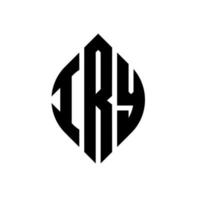 Iry Circle Letter Logo Design mit Kreis- und Ellipsenform. Irische Ellipsenbuchstaben mit typografischem Stil. Die drei Initialen bilden ein Kreislogo. Iry Circle Emblem abstrakter Monogramm-Buchstabenmarkierungsvektor. vektor