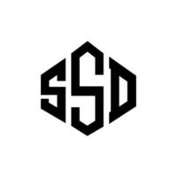 ssd-bokstavslogotypdesign med polygonform. ssd-polygon och kubformig logotypdesign. ssd hexagon vektor logotyp mall vita och svarta färger. ssd-monogram, logotyp för företag och fastigheter.