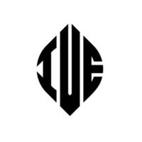 ive-Kreis-Buchstaben-Logo-Design mit Kreis- und Ellipsenform. ive ellipsenbuchstaben mit typografischem stil. Die drei Initialen bilden ein Kreislogo. Ive-Kreis-Emblem abstrakter Monogramm-Buchstaben-Markierungsvektor. vektor