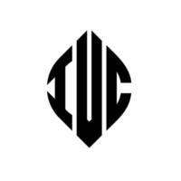 ivc-Kreisbuchstaben-Logo-Design mit Kreis- und Ellipsenform. ivc ellipsenbuchstaben mit typografischem stil. Die drei Initialen bilden ein Kreislogo. ivc-Kreis-Emblem abstrakter Monogramm-Buchstaben-Markierungsvektor. vektor