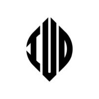iuo-Kreis-Buchstaben-Logo-Design mit Kreis- und Ellipsenform. iuo Ellipsenbuchstaben mit typografischem Stil. Die drei Initialen bilden ein Kreislogo. iuo-Kreis-Emblem abstrakter Monogramm-Buchstaben-Markenvektor. vektor
