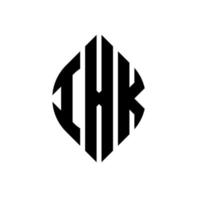 ixk-Kreisbuchstaben-Logo-Design mit Kreis- und Ellipsenform. ixk Ellipsenbuchstaben mit typografischem Stil. Die drei Initialen bilden ein Kreislogo. ixk-Kreis-Emblem abstrakter Monogramm-Buchstaben-Markierungsvektor. vektor